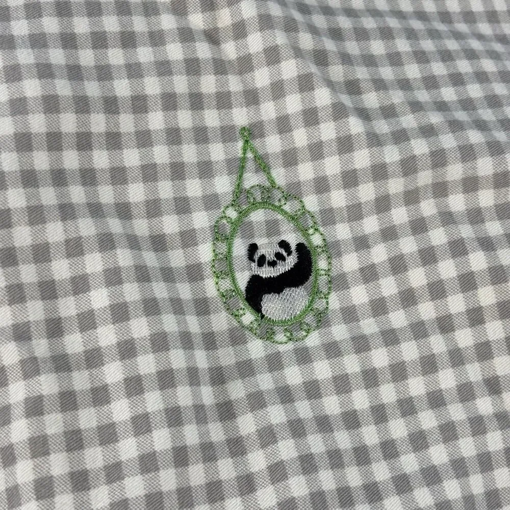 TBH The Beast Home Panda Pompom Gingham 100% Cotton Queen Bedding Set